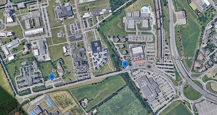 I tamponi &laquo;drive through&raquo; da oggi al campus universitario