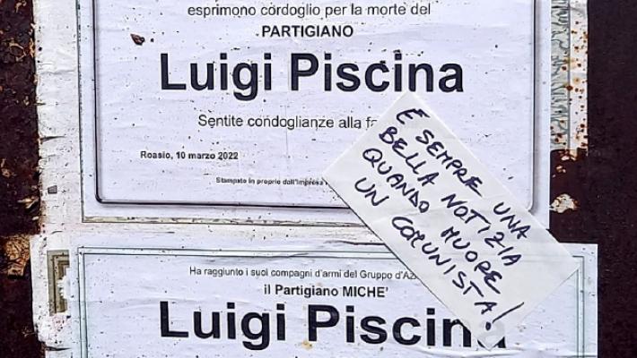 Sfregiato il necrologio del Partigiano Mich&egrave;: Valtaro indignata
