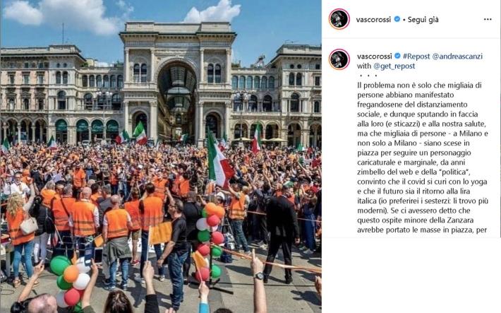 Gilet arancioni, Vasco Rossi: in questo paese vince la farsa