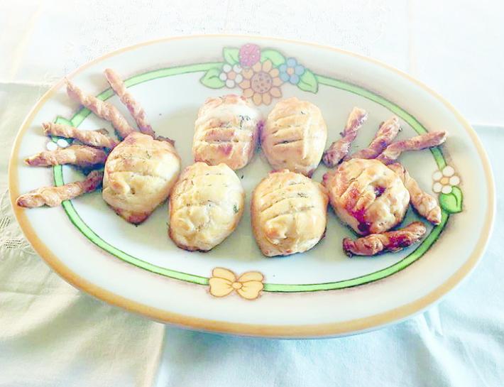  Saccottini di verdure  e formaggio in crosta