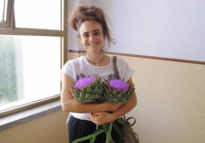 I maxi-carciofi in fiore sbocciati a Felegara