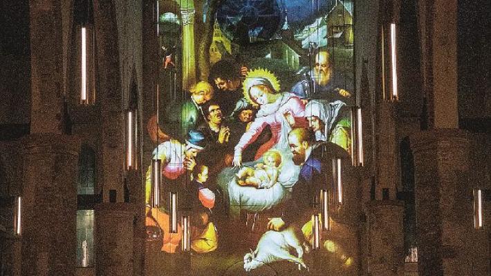 Parma, il racconto della Nativit&agrave; diventa luce nel cuore di  San Francesco del Prato con il video mapping