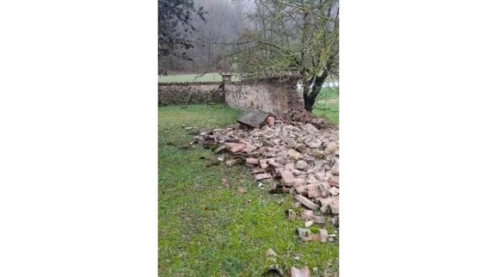 Salso, &egrave; crollato il muro del cimitero di Banzola