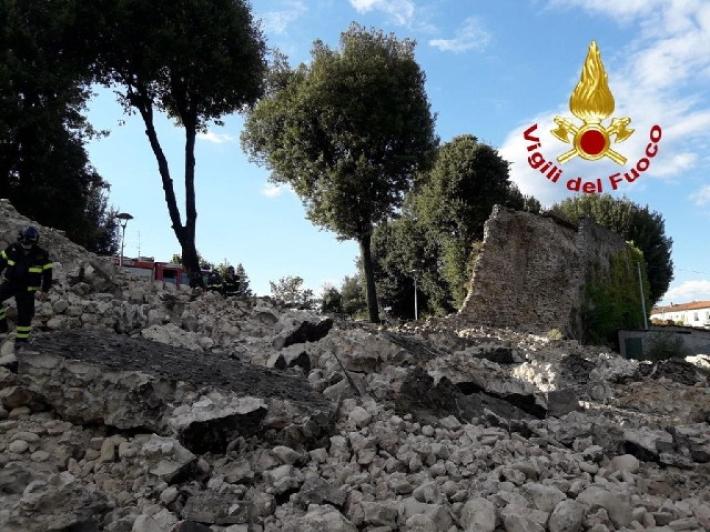 Mura medievali di Pistoia, crollata porzione di 30 metri
