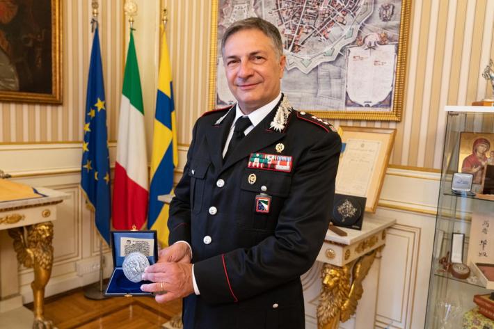 Il sindaco saluta il Comandante Altavilla che lascia Parma