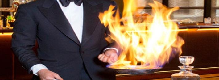 Sposa colpita dalla fiammata del flamb&egrave; durante il matrimonio
