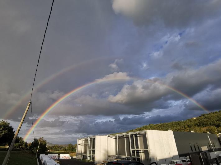 Spettacolare doppio arcobaleno in Val d'Enza