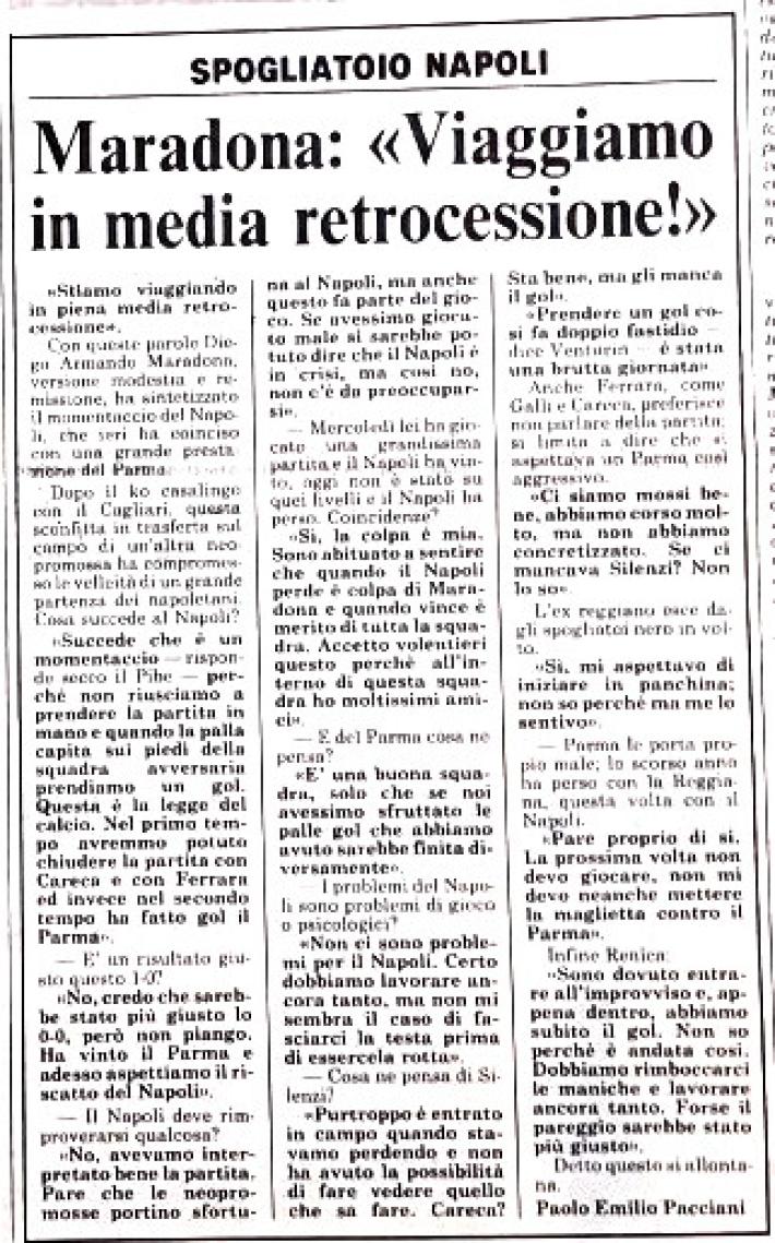 L'intervista alla Gazzetta di Parma dopo Parma-Napoli 1-0