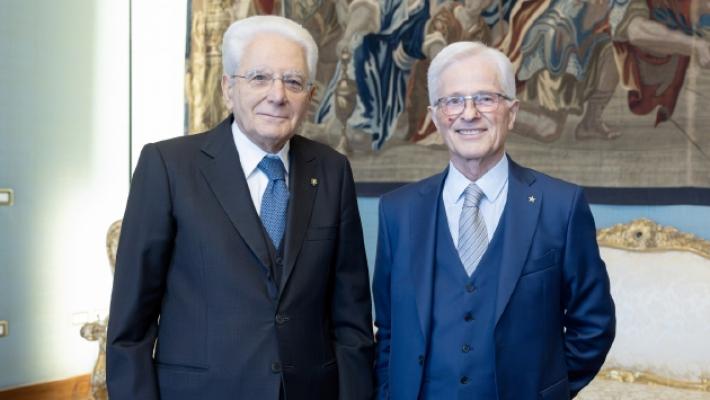Elio Giovati e i Maestri del lavoro dal presidente Mattarella