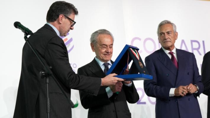 Carlo Magri premiato con il Collare d'Oro del Coni: &laquo;Parma e l'Italia, i miei anni d'oro nella pallavolo&raquo;.