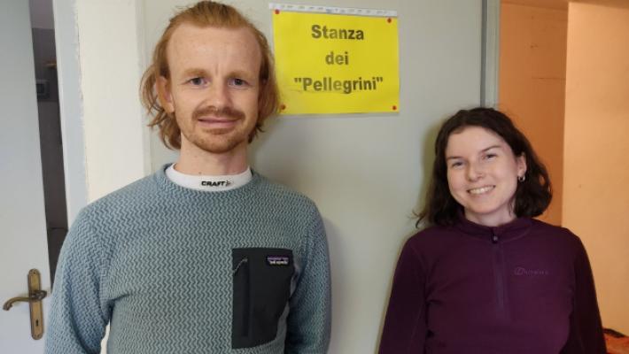 Evan e Lily, arrivati dalla Scozia per percorrere la Via degli Abati