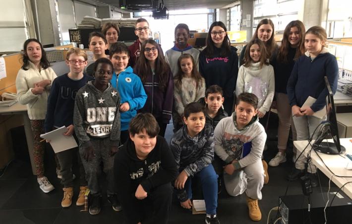 La  1' E della scuola media di Noceto in visita