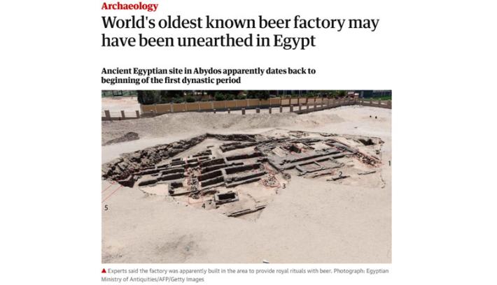 Scoperto in Egitto il pi&ugrave; antico birrificio al mondo - Video 