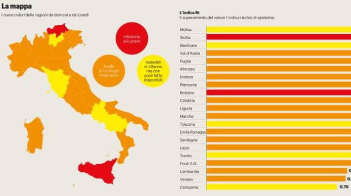 Covid: nuova mappa Ue, la Sardegna diventa arancione