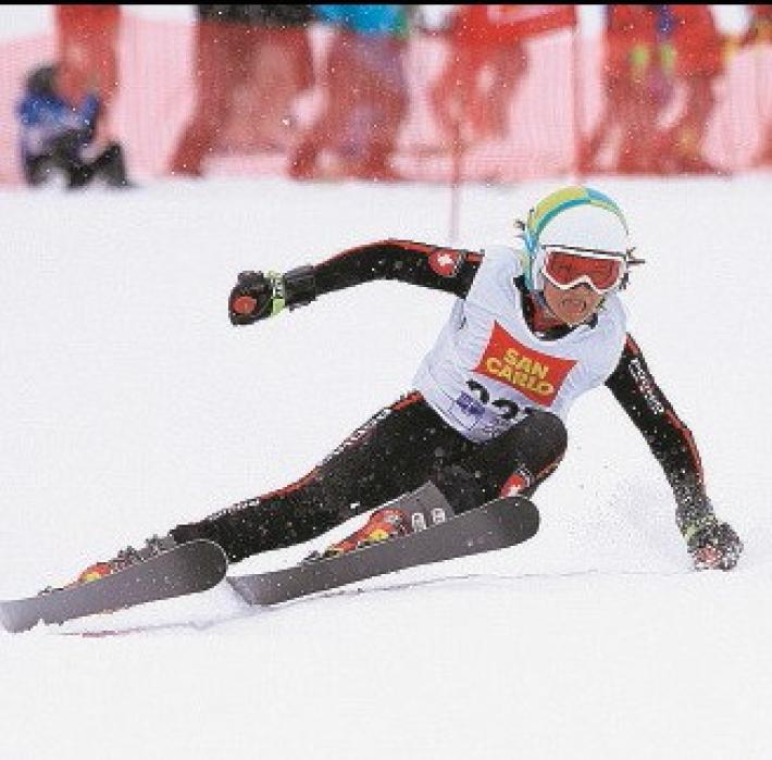 Tommaso Saccardi 11mo, migliore degli italiani dopo la prima manche dello slalom