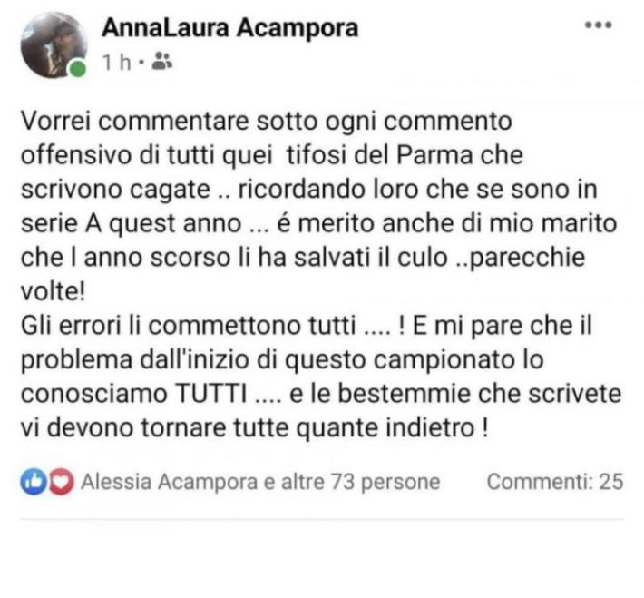 Sepe bersagliato da insulti sui social, la (dura) replica della moglie: "Se siete in A &egrave; merito anche di mio marito..."