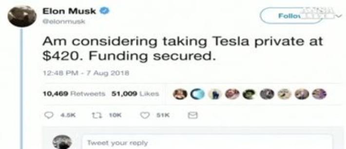 Musk nel mirino della Sec. Il titolo crolla