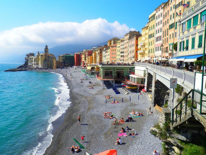 In spiaggia a Camogli