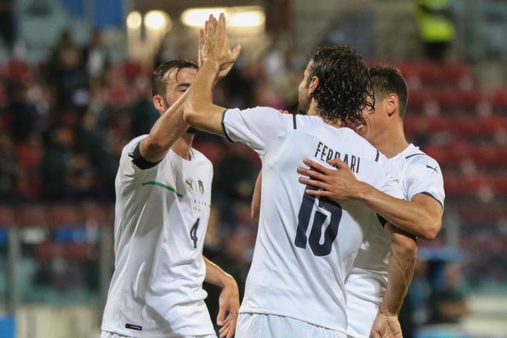 L'Italia batte San Marino 7-0 a Cagliari 