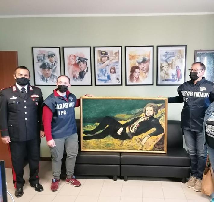 Restituita la "Donna distesa" di Salvatore Fiume rubata a Colorno nel 1993