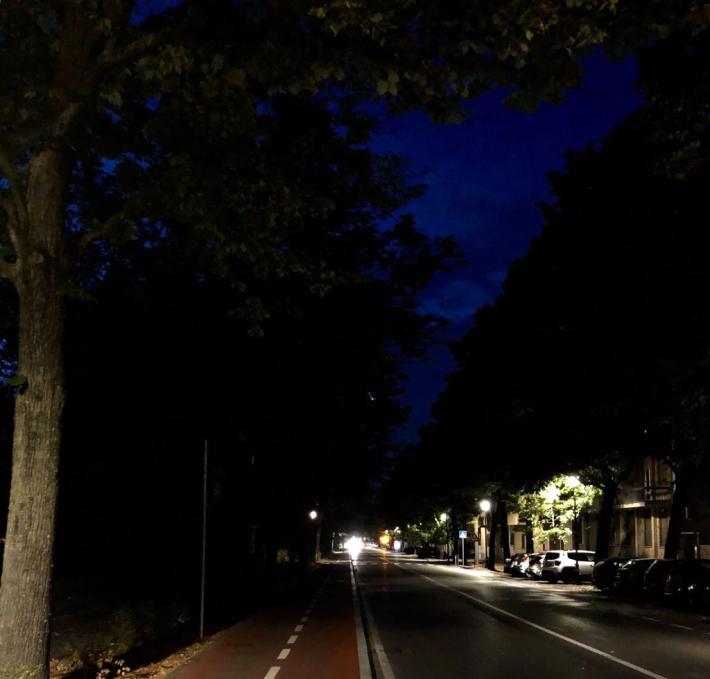 Viale Rustici, al buio da giorni la nuova pista ciclabile