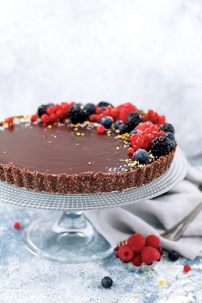 Torta di cioccolato e gelatina ai mirtilli