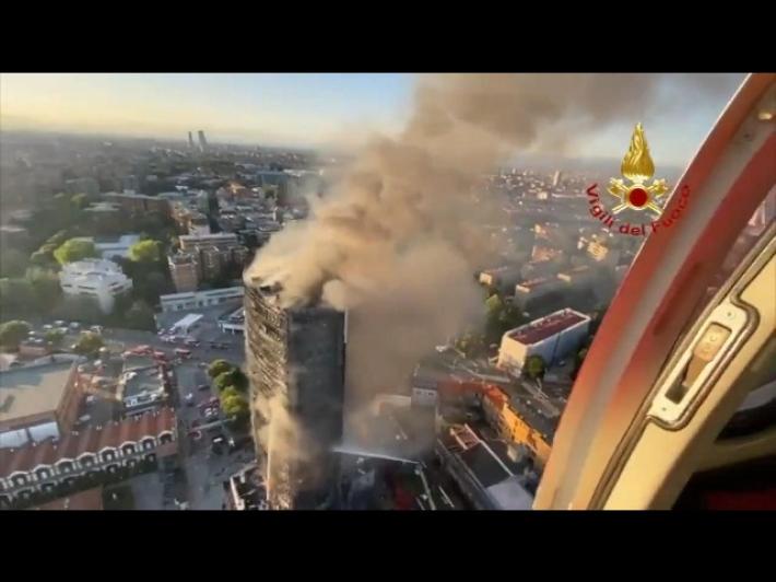 Incendio di Milano: grattacielo ancora in fase di spegnimento