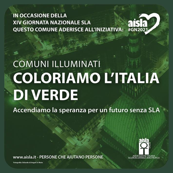 Sabato sera il Municipio di Parma si illumina di verde per dare speranza ai malati di SLA