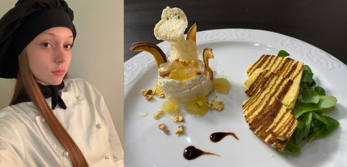 Cupola di Parmigiano con le pere e pane di ceci