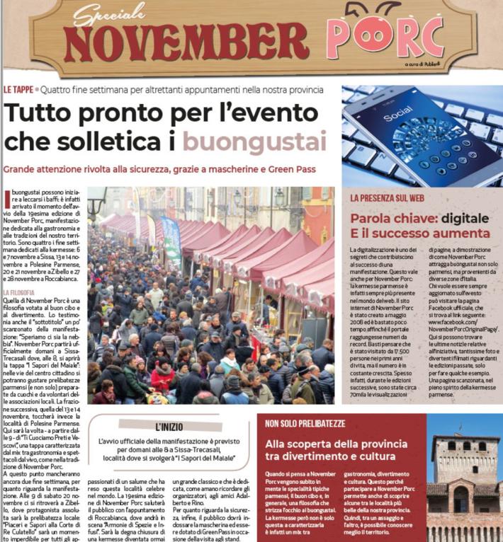 November Porc: venerd&igrave; un inserto con il programma completo