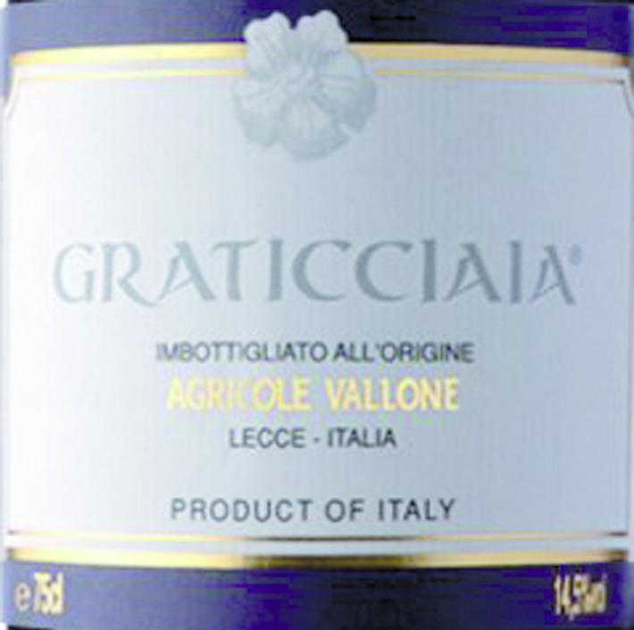 A. Vallone Negramaro Salento Graticciaia '15