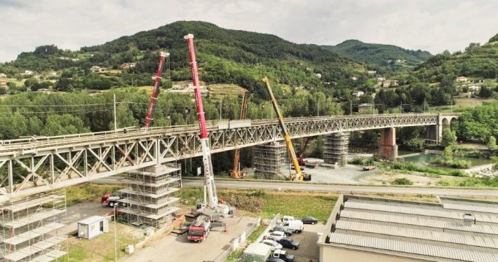 Parma&ndash;La Spezia: lavori  al viadotto ferroviario sul fiume Taro