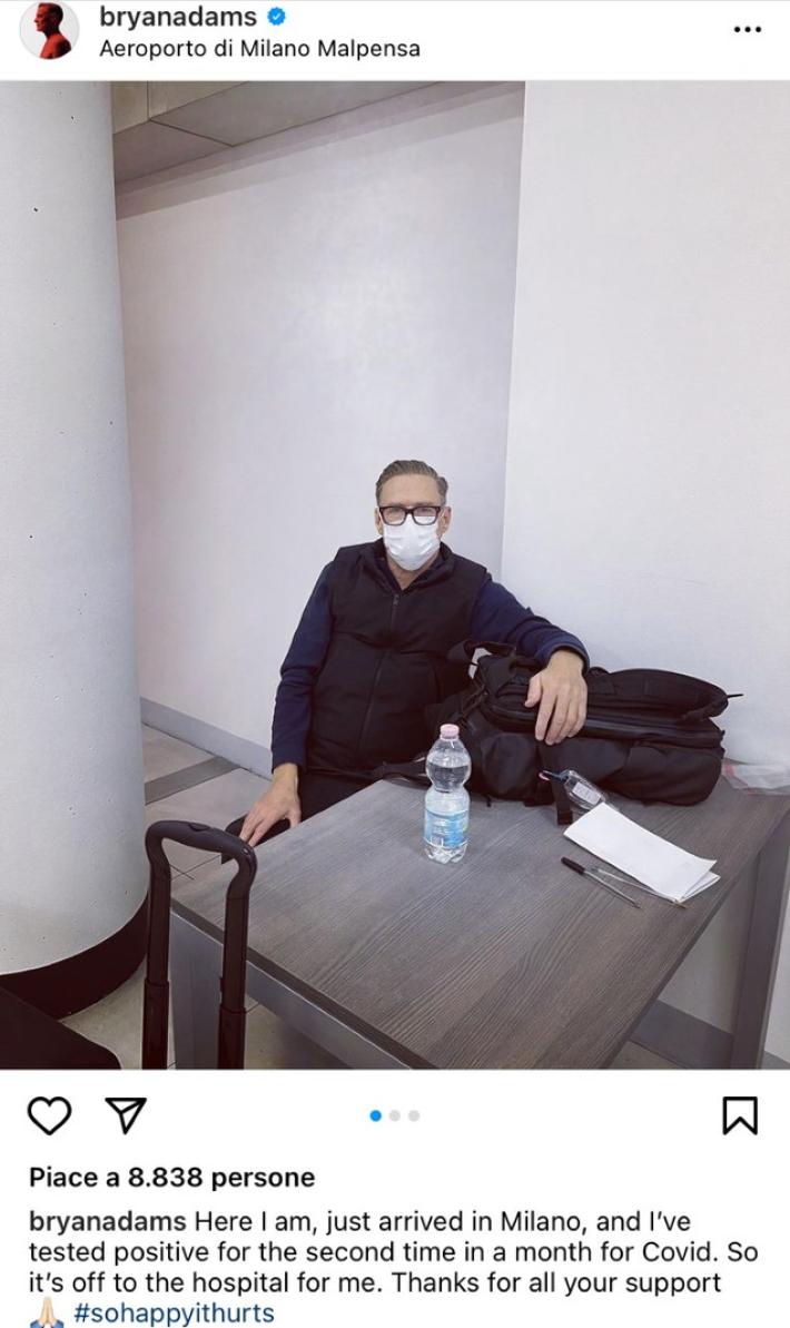 Bryan Adams atterra a Malpensa e si scopre (di nuovo) positivo al Covid
