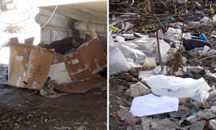 Rifiuti e rifugi di fortuna dove dovrebbe sorgere la pista ciclopedonale