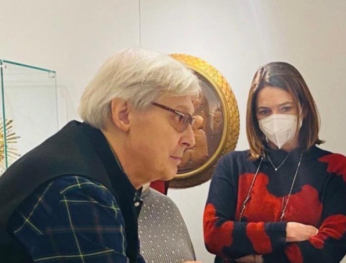 L&rsquo;onorevole Vittorio Sgarbi in visita alle Collezioni d&rsquo;Arte e alla mostra temporanea di Palazzo Bossi Bocchi