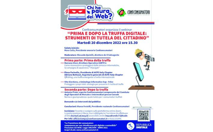 Webinar: "Prima e dopo la truffa digitale"