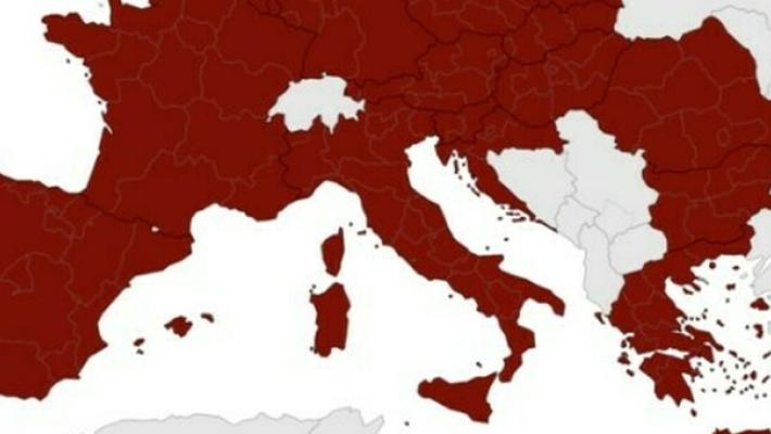 Mappa Ecdc, in tutta Europa rischio resta massimo