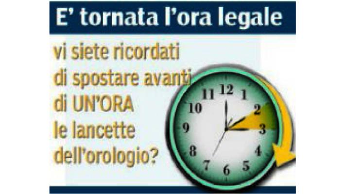è Tornata l'ora legale