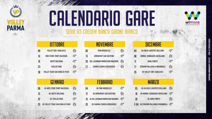 Pubblicato il calendario definitivo della WiMore Parma