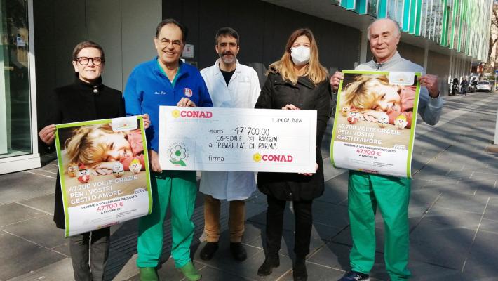 Conad Centro Nord dona 47.700 euro a sostegno dell’Ospedale dei Bambini “Pietro Barilla”