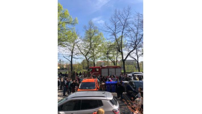 Vigili del fuoco al Romagnosi 