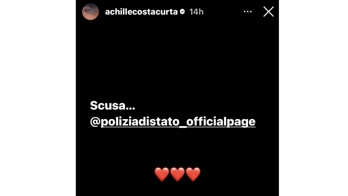 Achille Costacurta chiede scusa alla polizia di Stato su Instagram - La notta folle: pugni ad un vigile