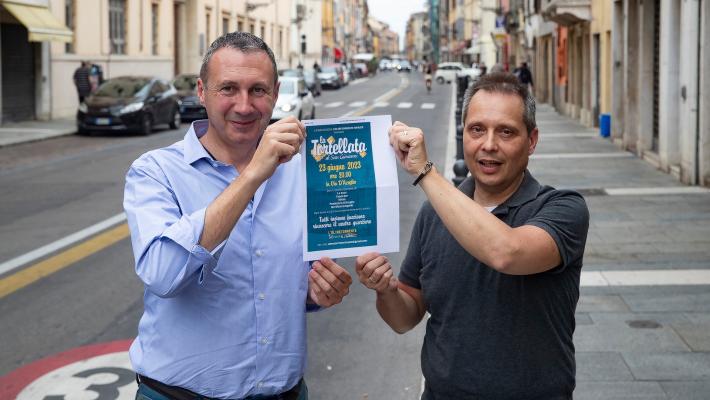 In via D'Azeglio tortellata contro  la criminalità 
