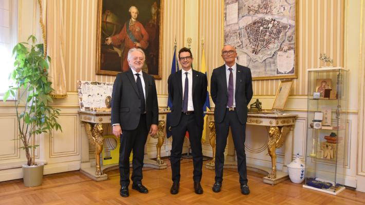 Visita in Municipio per il  presidente e il vicepresidente della Camera di Commercio dell&rsquo;Emilia 