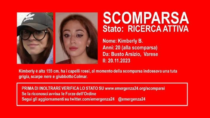 Busto Arsizio, Kimberly è sparita da lunedì scorso, ma non si trova. Si spera in un allontanamento volontario