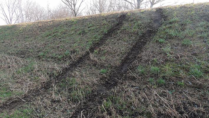 Zibello: l'argine del Po scambiato per una pista da cross