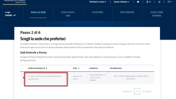 A Parma impossibile prendere un appuntamento per rinnovo passaporto