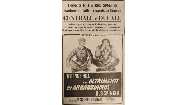 Pasqua al cinema… cinquant’anni fa: «Altrimenti ci arrabbiamo» con Terence Hill e Bud Spencer al Centrale e al Ducale