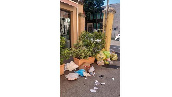 Rifiuti in viale Fratti