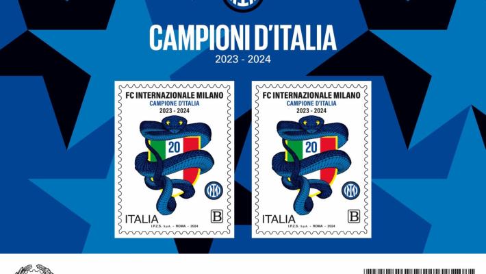 Ecco francobollo per lo scudetto dell'Inter